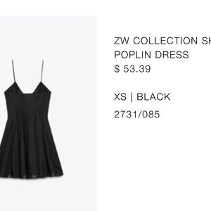 Zara Black Poplin Dress